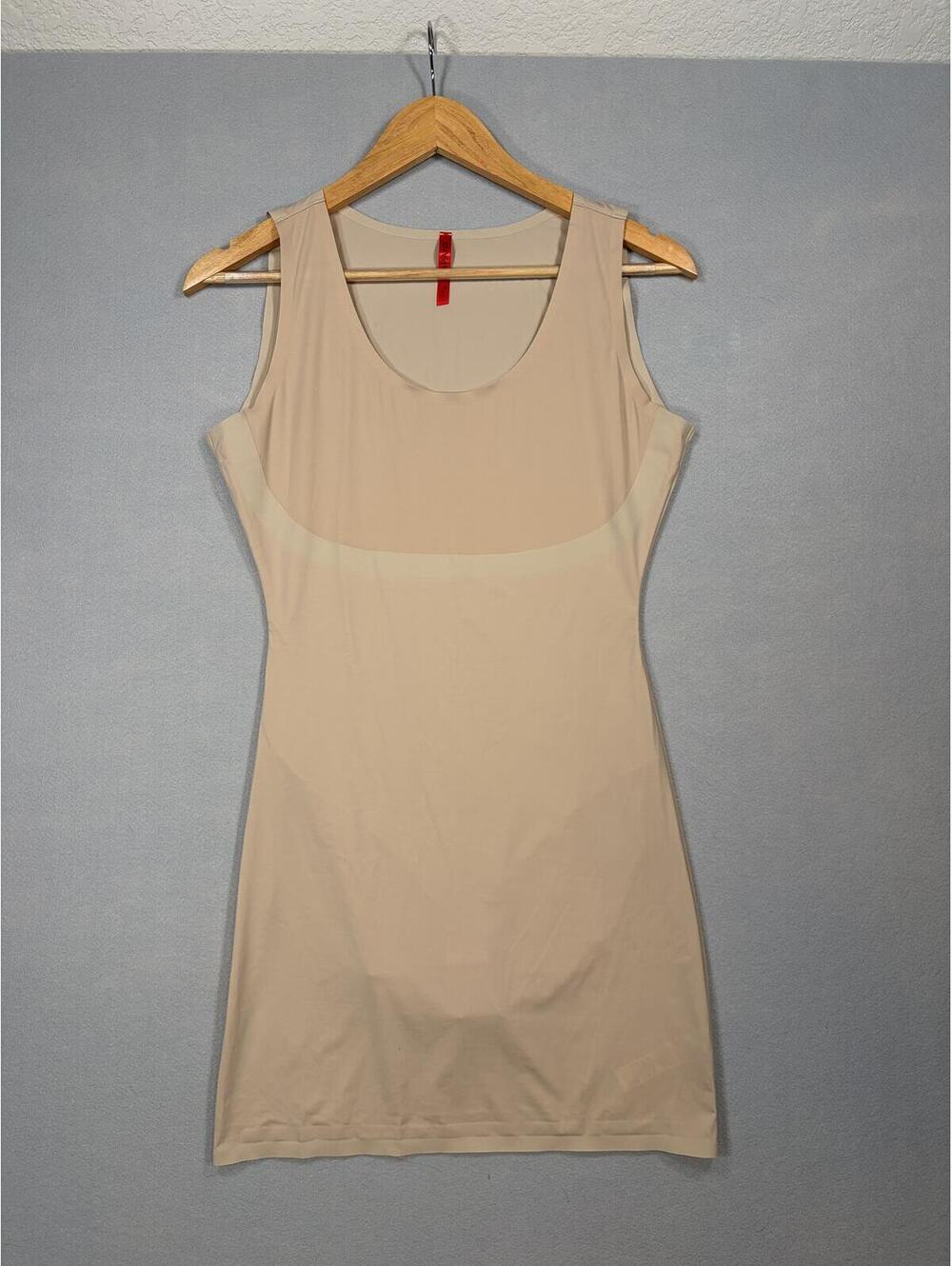 Spanx Shaping Slip Dress Bodysuit Built-In Shapewear Seamless Smoothing size L